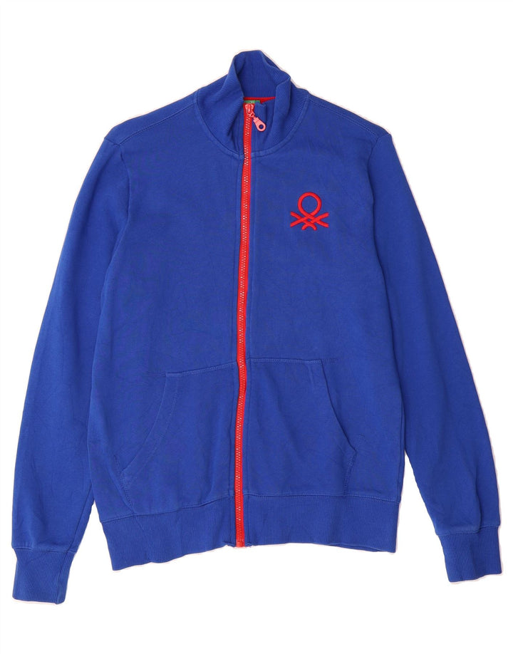 BENETTON Boys Tracksuit Top Jacket 11-12 Years 2XL Blue Cotton Vintage Benetton and Second-Hand Benetton from Messina Hembry 