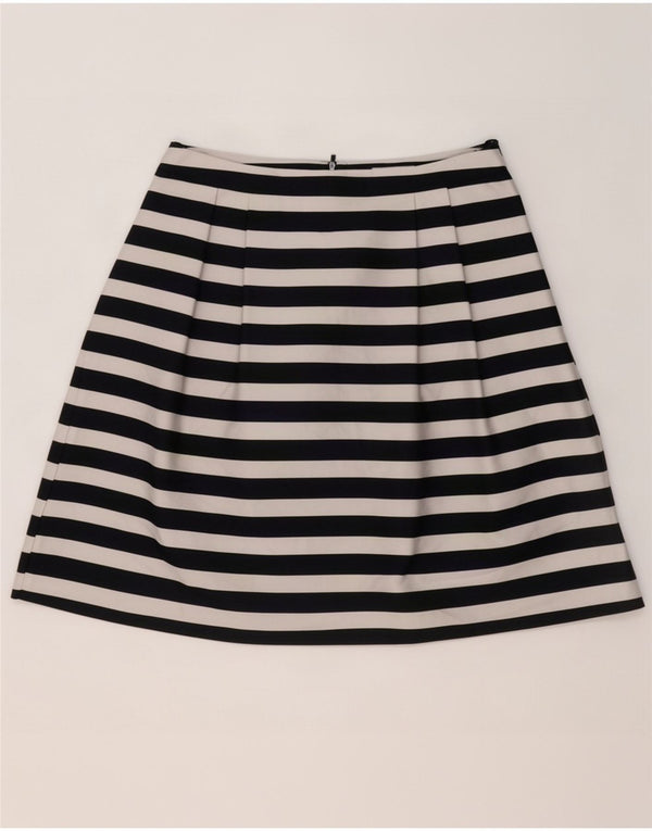 Hugo Boss Womens A-Line Skirt UK 8 Small W30 Black Striped Polyester