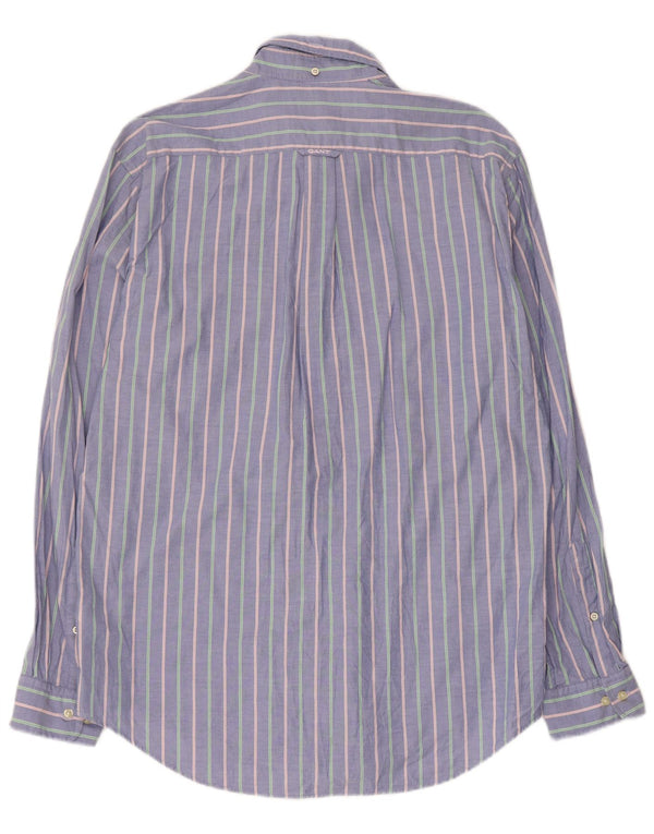 Gant Camicia da uomo vestibilità regolare in cotone a righe grandi blu
