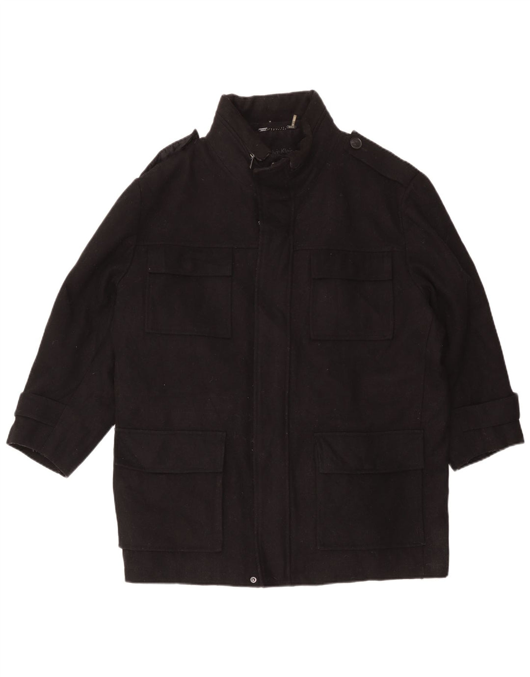 Giacca militare da uomo Calvin Klein UK 42 XL lana nera