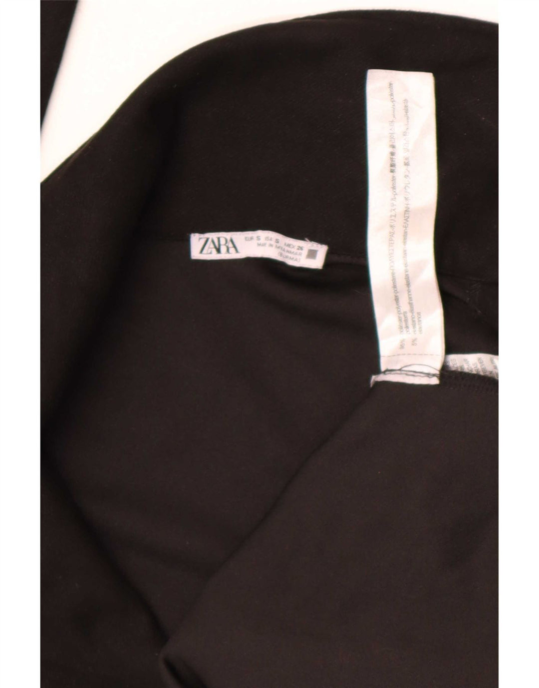 Soprabito aperto da donna Zara UK 10 piccolo poliestere nero