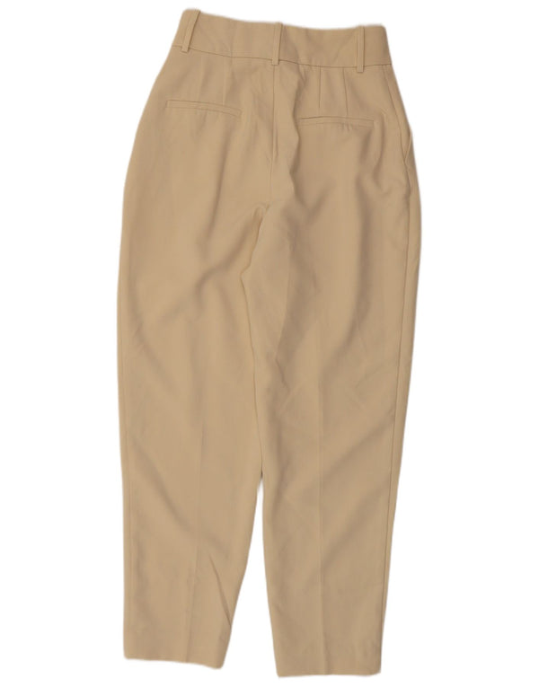 Pantaloni chino affusolati da donna Zara piccoli W26 L27 poliestere beige