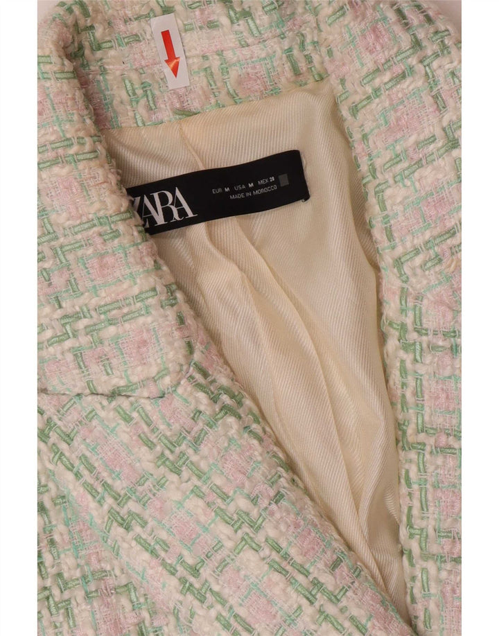 Giacca blazer doppiopetto da donna Zara UK 12 verde medio a quadri