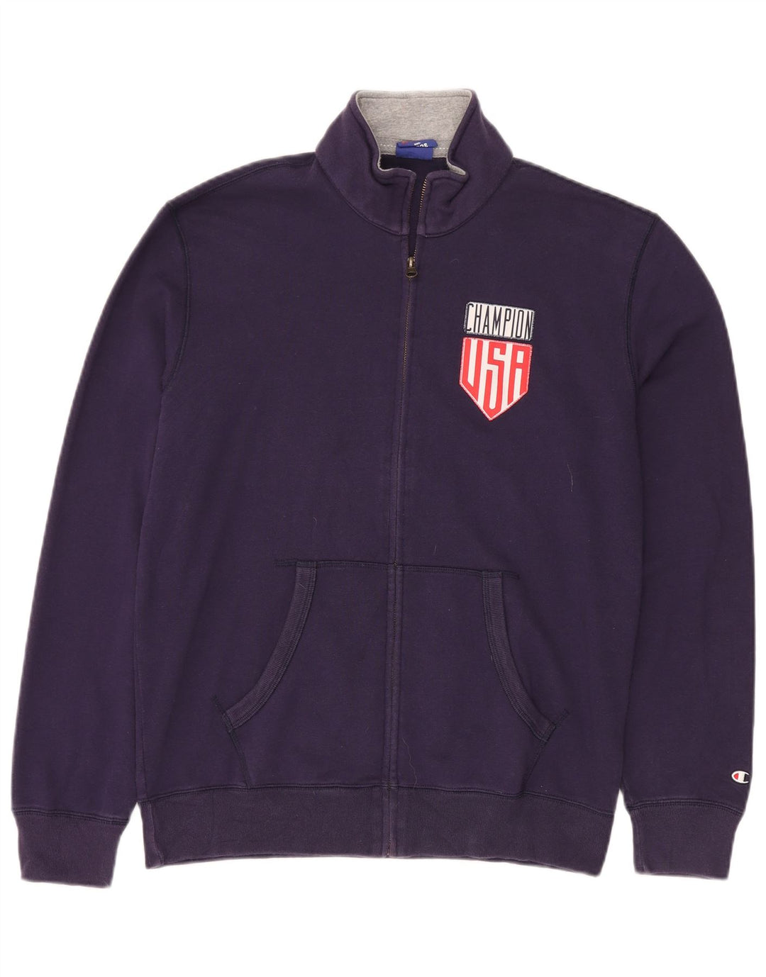 Giacca da tuta da uomo Champion USA, giacca grande, cotone viola