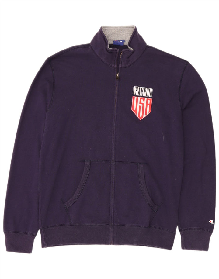 Giacca da tuta da uomo Champion USA, giacca grande, cotone viola