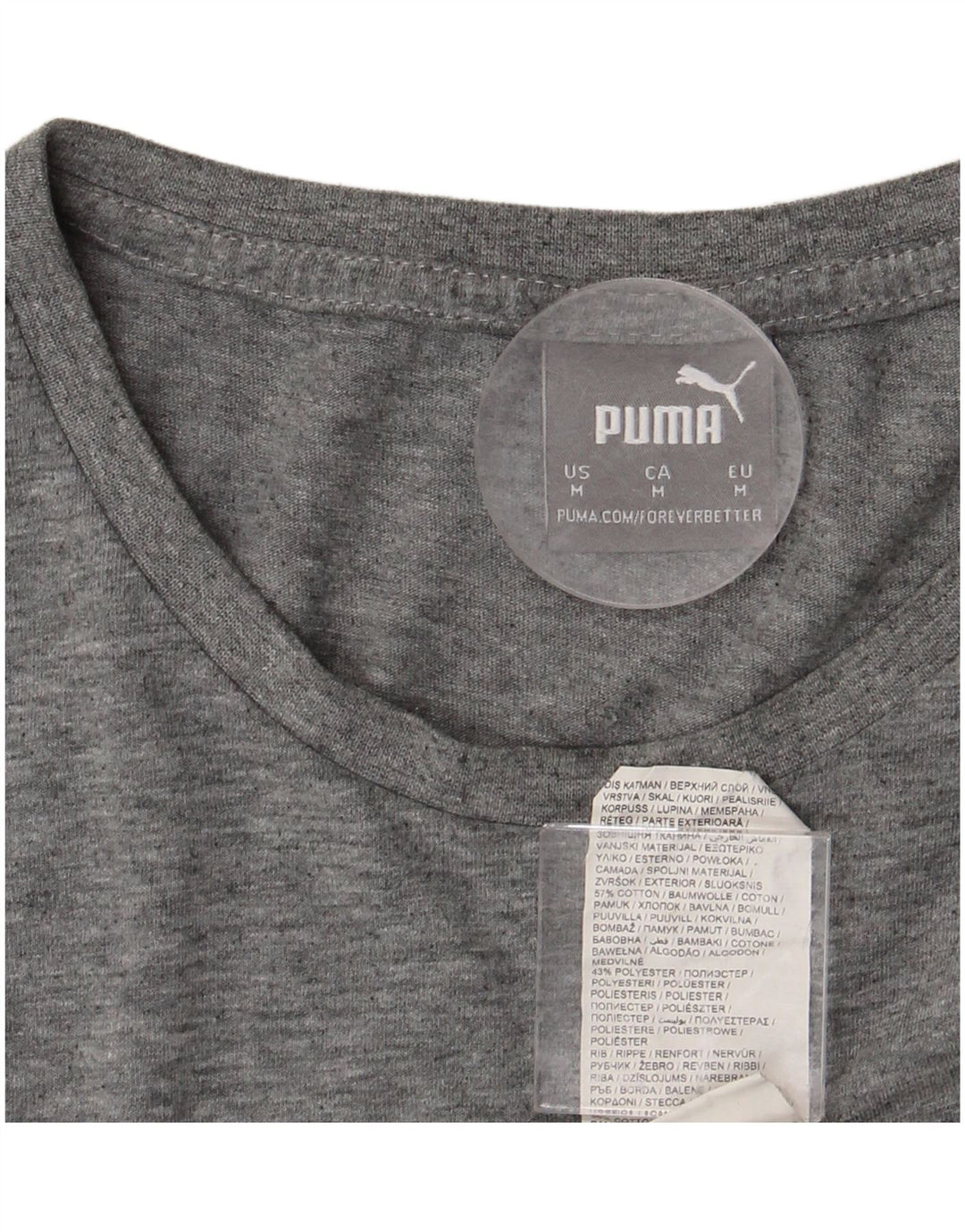 T-shirt grafica da uomo PUMA in cotone mélange grigio medio