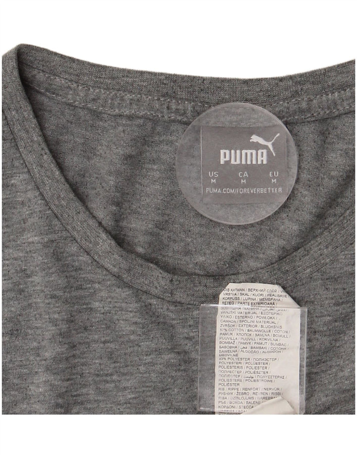 T-shirt grafica da uomo PUMA in cotone mélange grigio medio