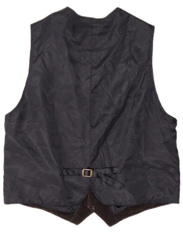 Gilet in pelle scamosciata da uomo James Dillon grande in pelle marrone