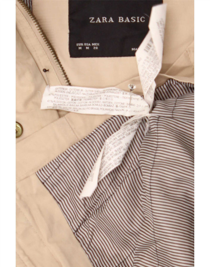 Giacca Parka con cappuccio da donna Zara UK 14 Poliestere beige medio