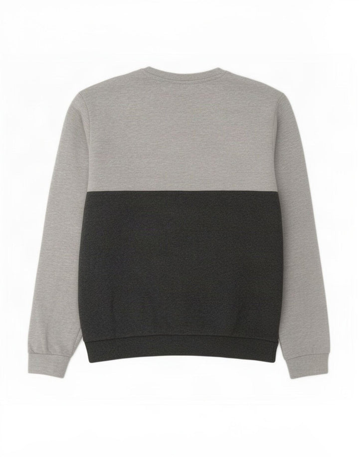 Fila Felpa da uomo Maglione grande in cotone color block grigio