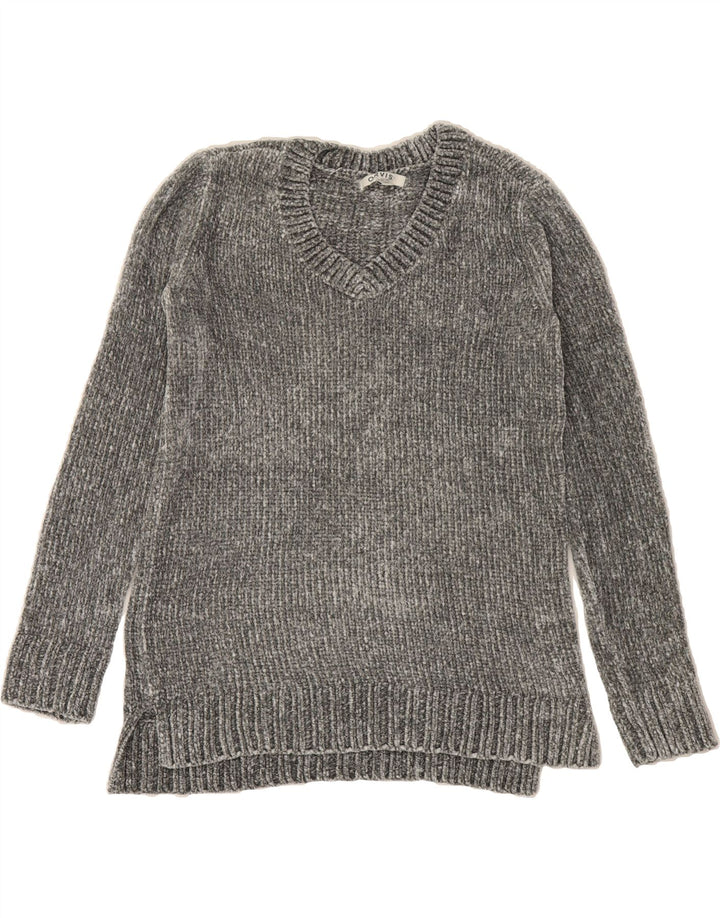ORVIS Womens Oversized V-Neck Jumper Sweater UK 10 Small Grey Vintage Orvis and Second-Hand Orvis from Messina Hembry 