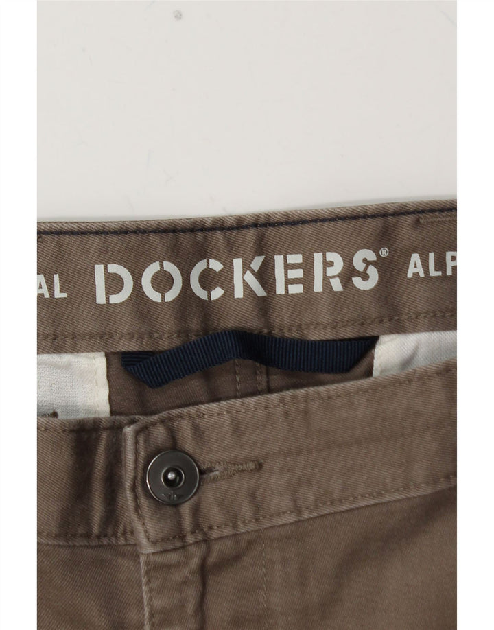 DOCKERS Pantaloni chino slim kaki da uomo W36 L28 cotone grigio