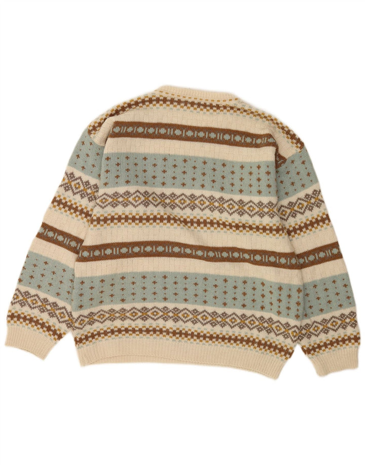 Maglione maglione girocollo da uomo Zero XL acrilico Fair Isle multicolore