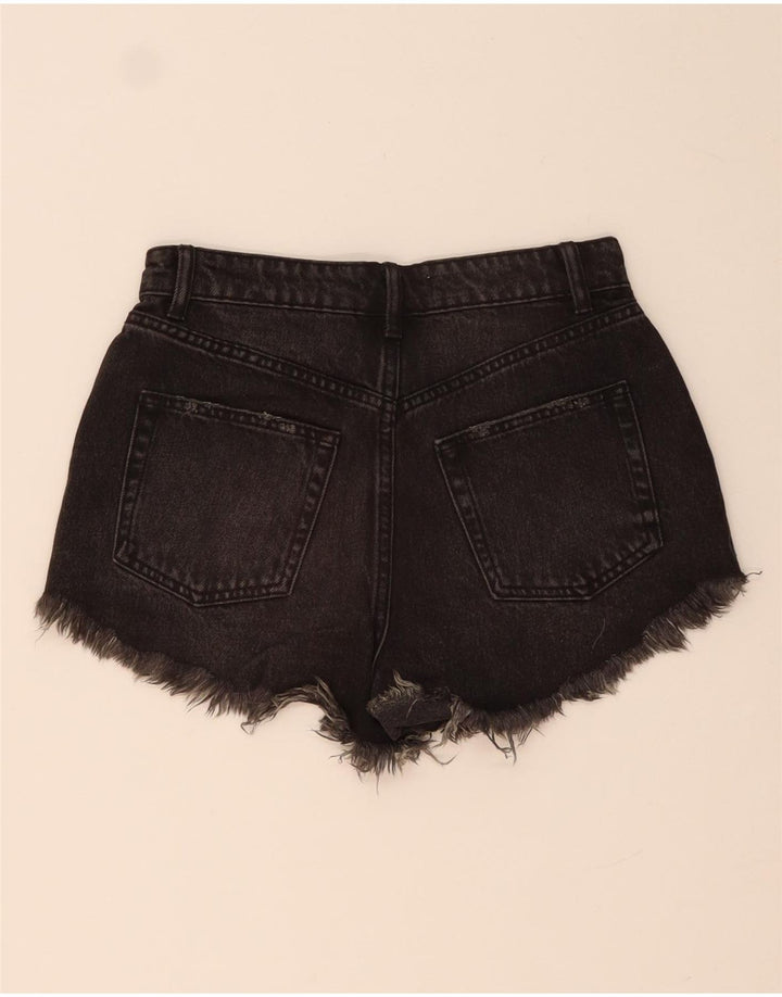 Pantaloncini in denim invecchiato ZARA da donna EU 34 2XS W24 neri