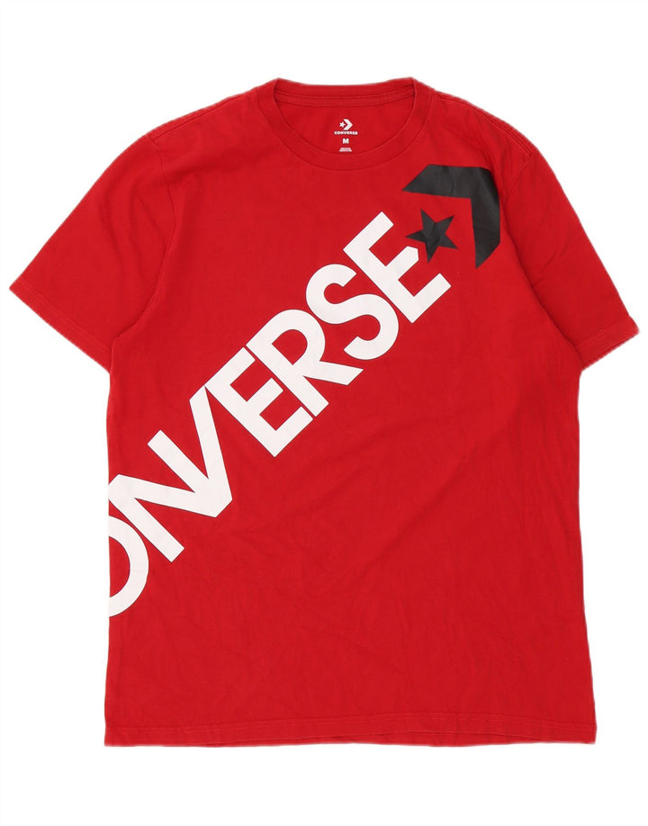 T-shirt grafica da uomo Converse Top in cotone rosso medio