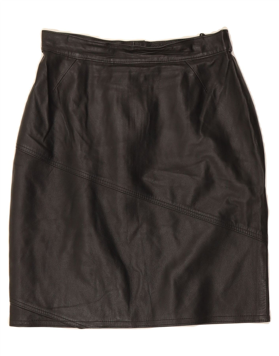 VINTAGE Womens Leather Skirt IT 40 Small W28  Black Leather Vintage Vintage and Second-Hand Vintage from Messina Hembry 