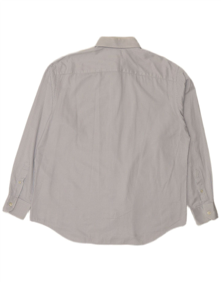 Camicia in flanella da uomo Pierre Cardin taglia 43 XL cotone a quadri bianchi