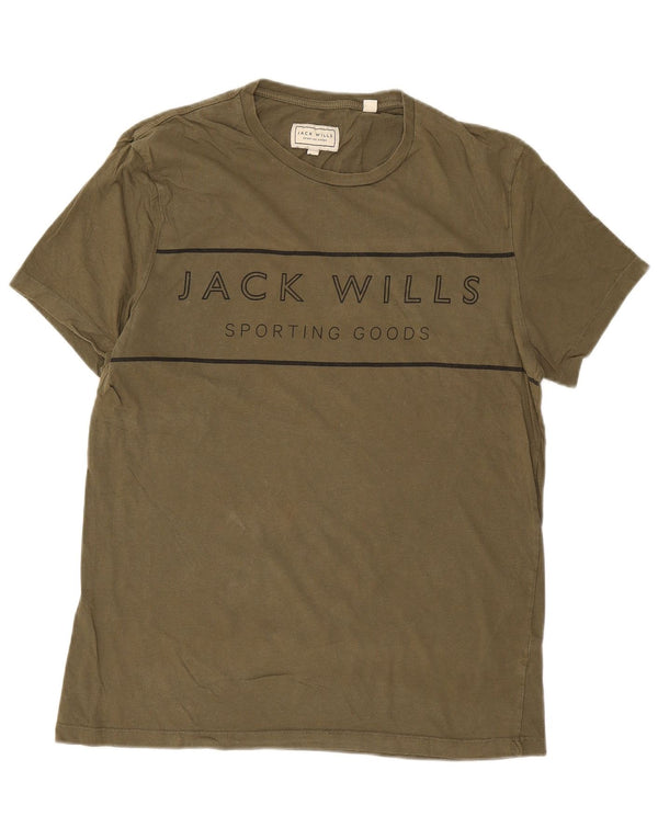 T-shirt grafica da uomo Jack Wills Top in cotone kaki medio