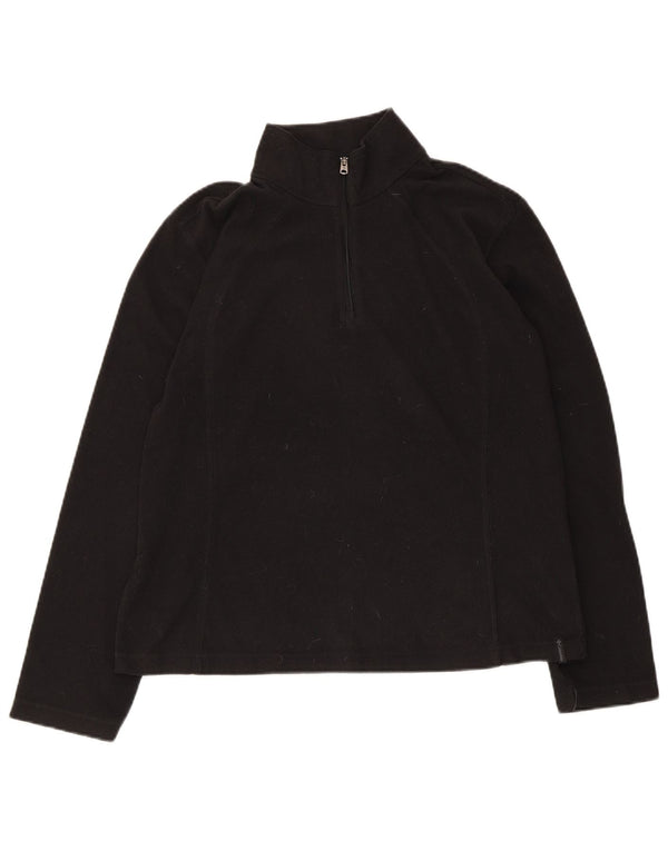 Maglione in pile da donna Columbia con zip e collo UK 16 grande nero