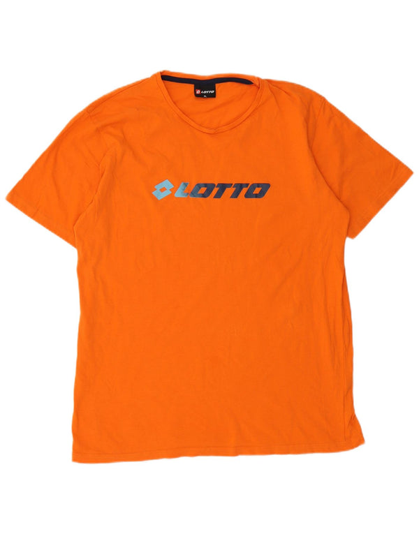 T-shirt grafica da uomo Lotto Top XL in cotone arancione