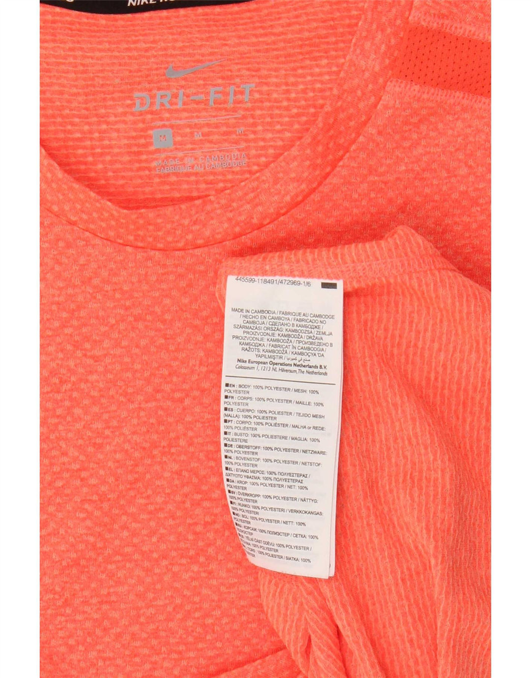 T-shirt Nike Dri Fit da uomo in poliestere arancione medio