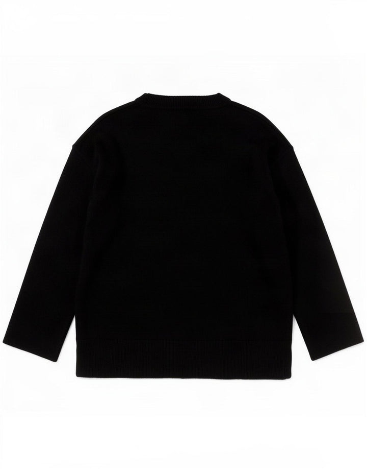 Maglione da donna con scollo a V Massimo Dutti UK 10 piccolo in lana nera