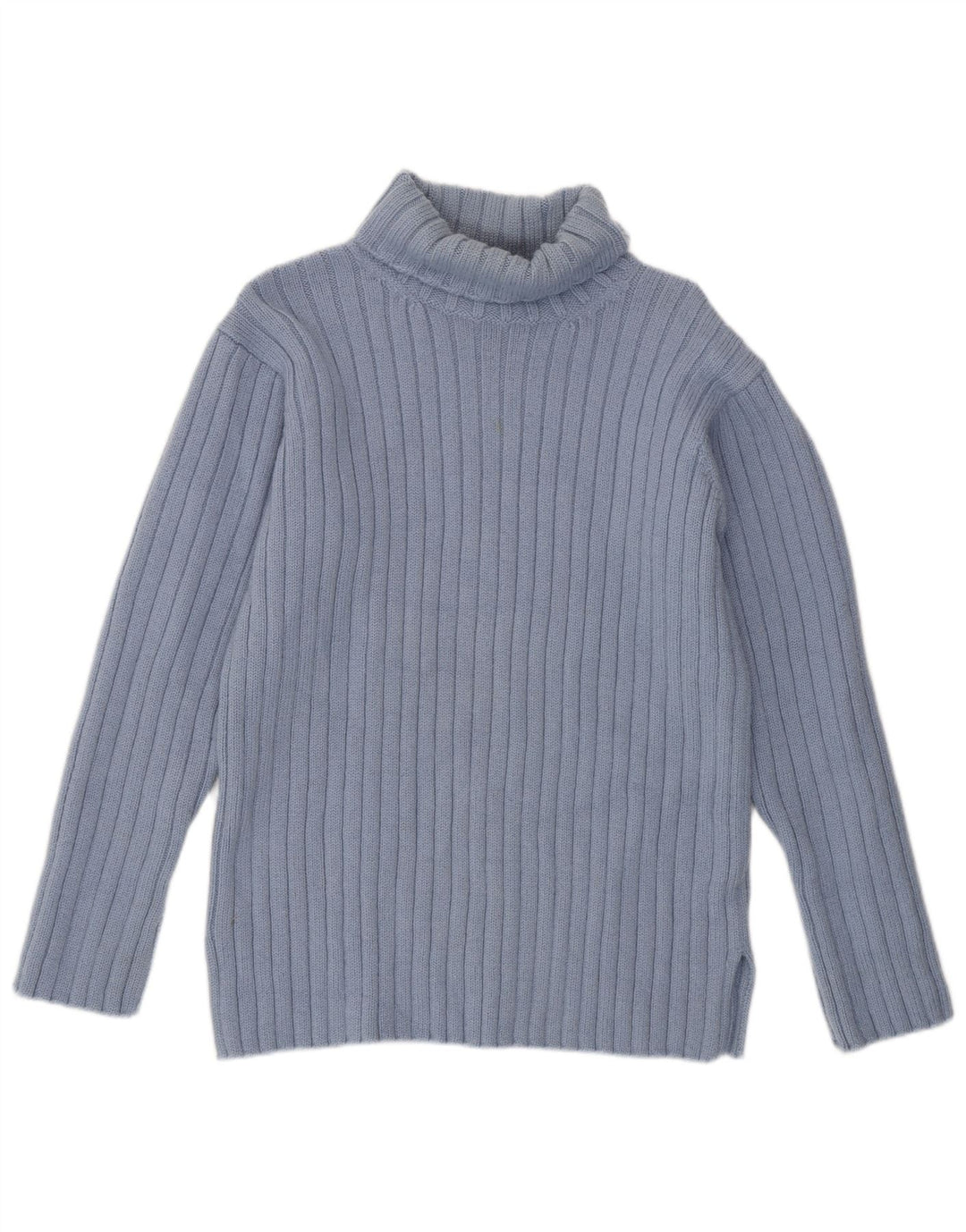 JIGSAW Maglione maglione a collo alto da donna UK 14 Lana blu medio