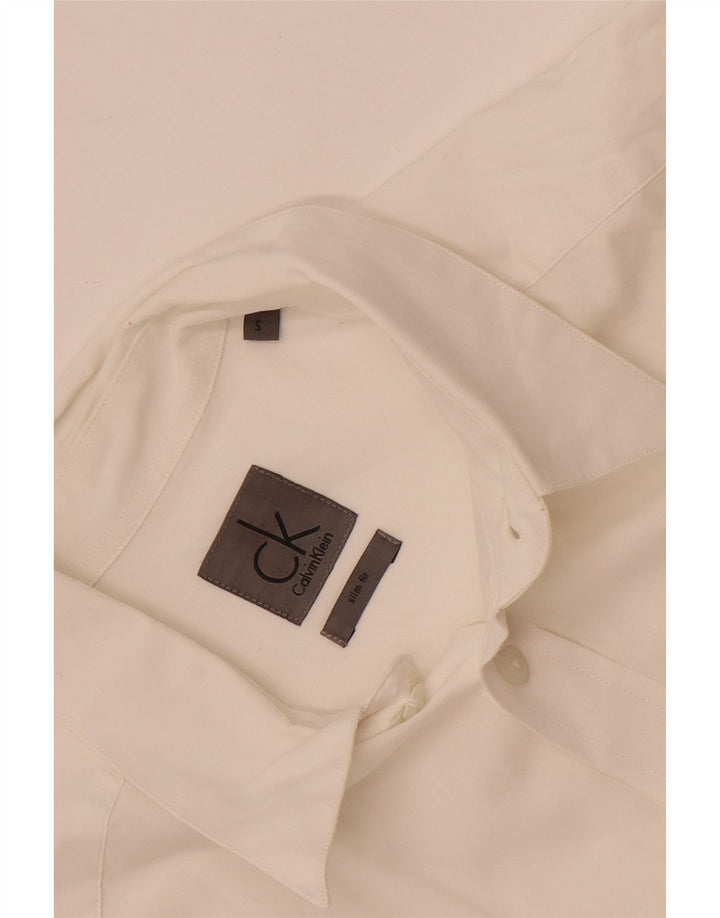 Camicia slim fit da uomo Calvin Klein piccola bianca