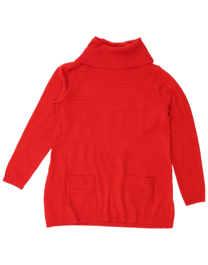 Maglione maglione a collo alto da donna M&Co UK 12 Acrilico rosso medio