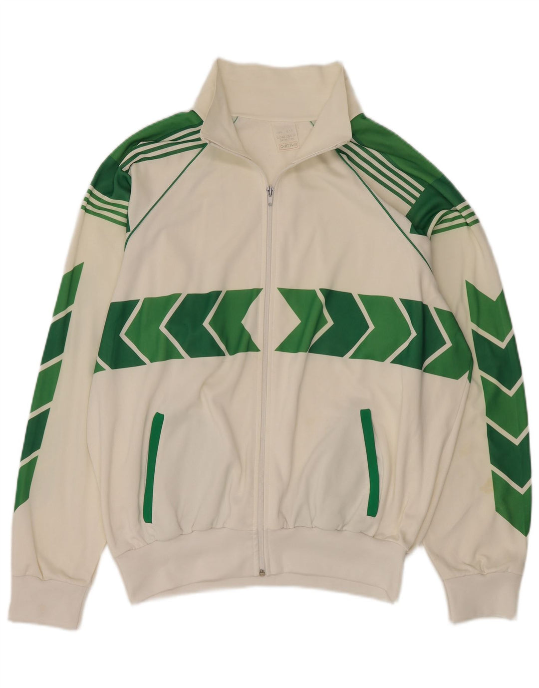 Giacca da tuta da uomo vintage 2XL in nylon color block bianco