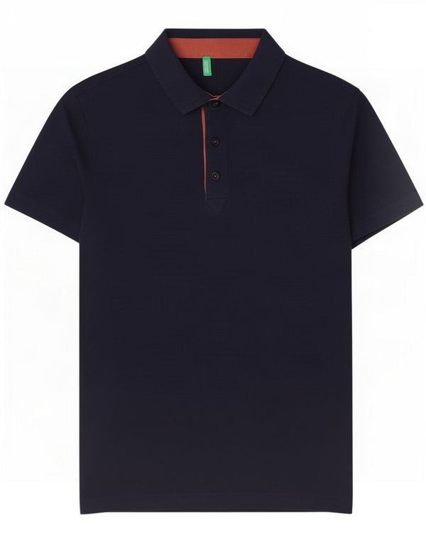 Polo da uomo Benetton Medium Blu Navy Cotone