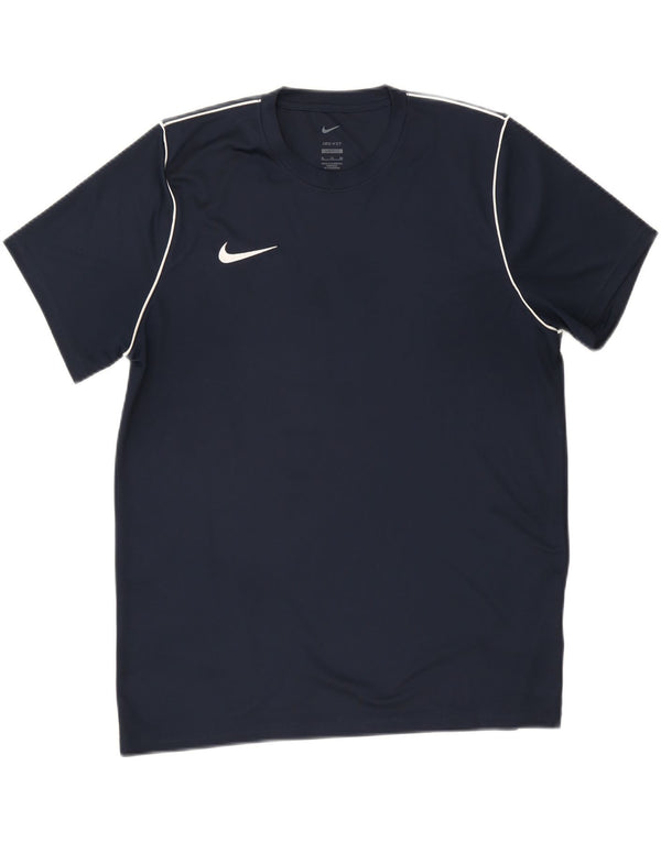 T-shirt Nike da uomo Dri Fit Slim Fit XL blu navy in poliestere