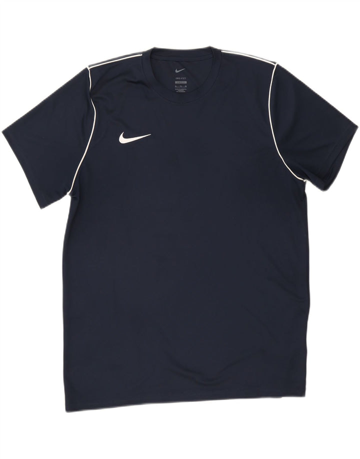 T-shirt Nike da uomo Dri Fit Slim Fit XL blu navy in poliestere