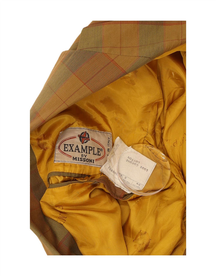 MISSONI Mens 2 Button Blazer Jacket IT 54 2XL Khaki Check Viscose Vintage Missoni and Second-Hand Missoni from Messina Hembry 