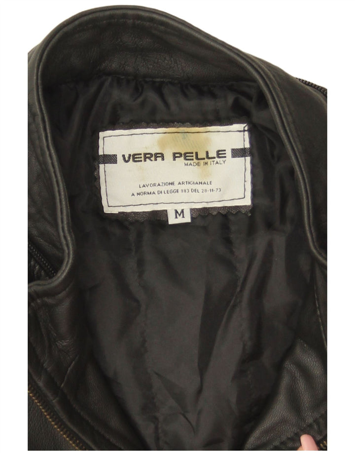 Giacca in pelle bomber da uomo vintage UK 38 in pelle nera media
