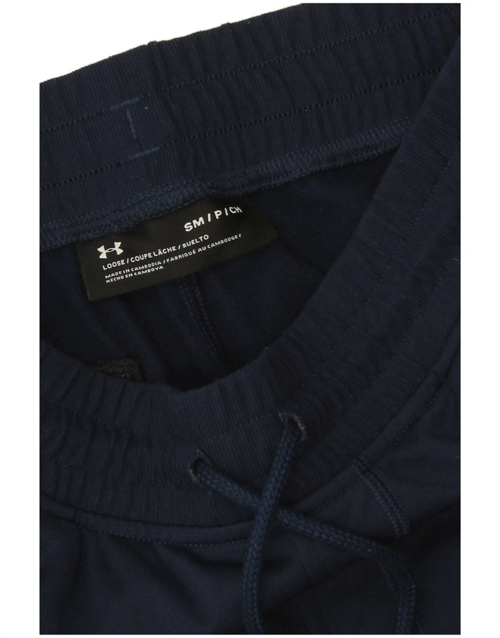 Pantaloni da tuta da uomo Under Armour Pantaloni da jogging piccoli in poliestere blu navy