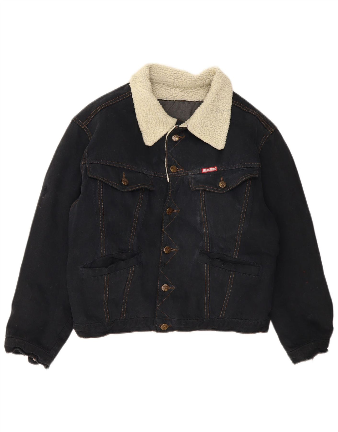 AMERICANINO Giacca in denim da uomo UK 36 Small Blu Navy