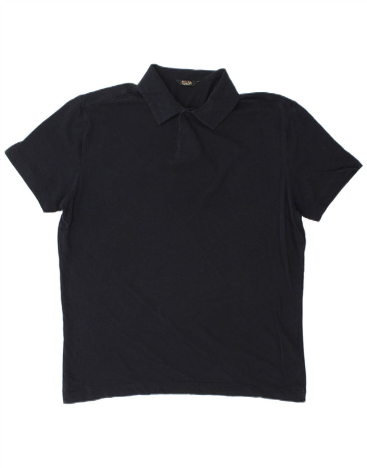 Polo da uomo Massimo Dutti in cotone blu navy medio