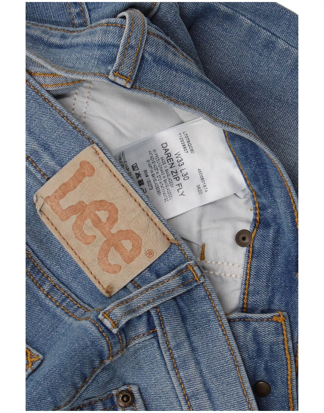 Jeans dritti Lee Daren Zip Fly da donna W33 L30 cotone blu