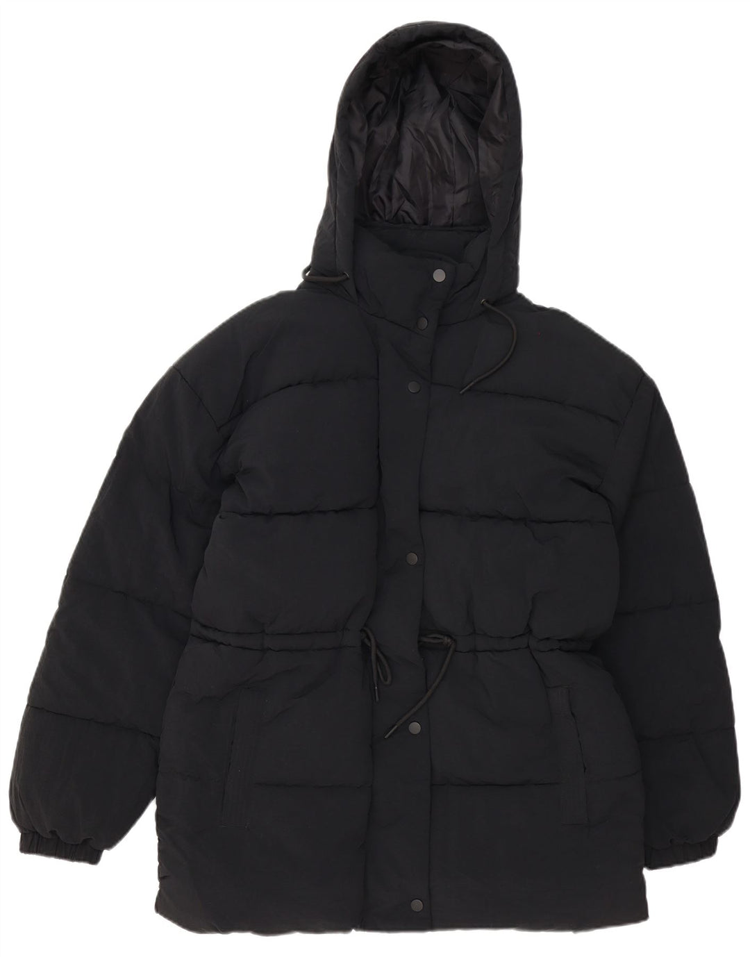 Giacca imbottita oversize con cappuccio da donna Topshop UK 8 piccola poliestere nero