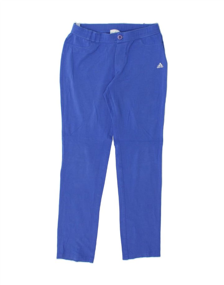 ADIDAS Womens Slim Casual Trousers Medium W28 L29 Blue Cotton Vintage Adidas and Second-Hand Adidas from Messina Hembry 