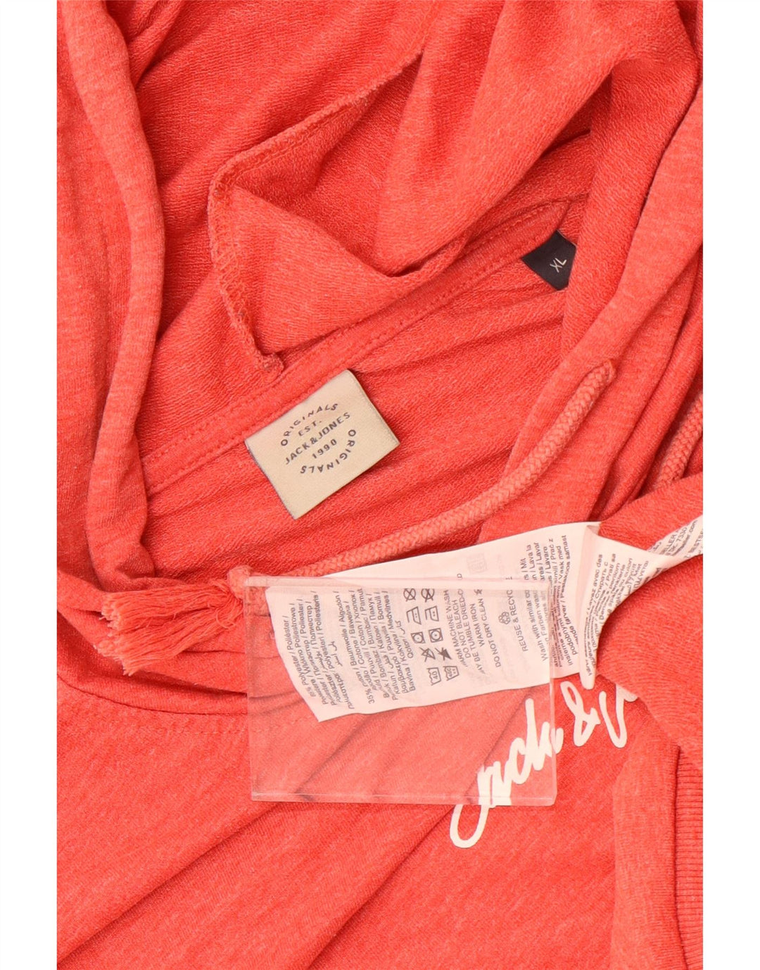 Jack & Jones Felpa con cappuccio da uomo XL Rosso Poliestere
