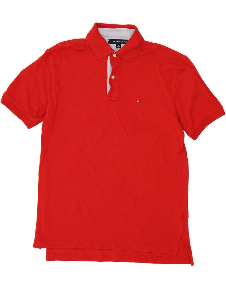 TOMMY HILFIGER Mens Polo Shirt Medium Red Cotton Vintage Tommy Hilfiger and Second-Hand Tommy Hilfiger from Messina Hembry 