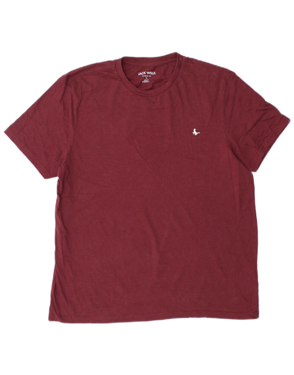 T-shirt da uomo dalla vestibilità classica Jack Wills Top XL in cotone bordeaux