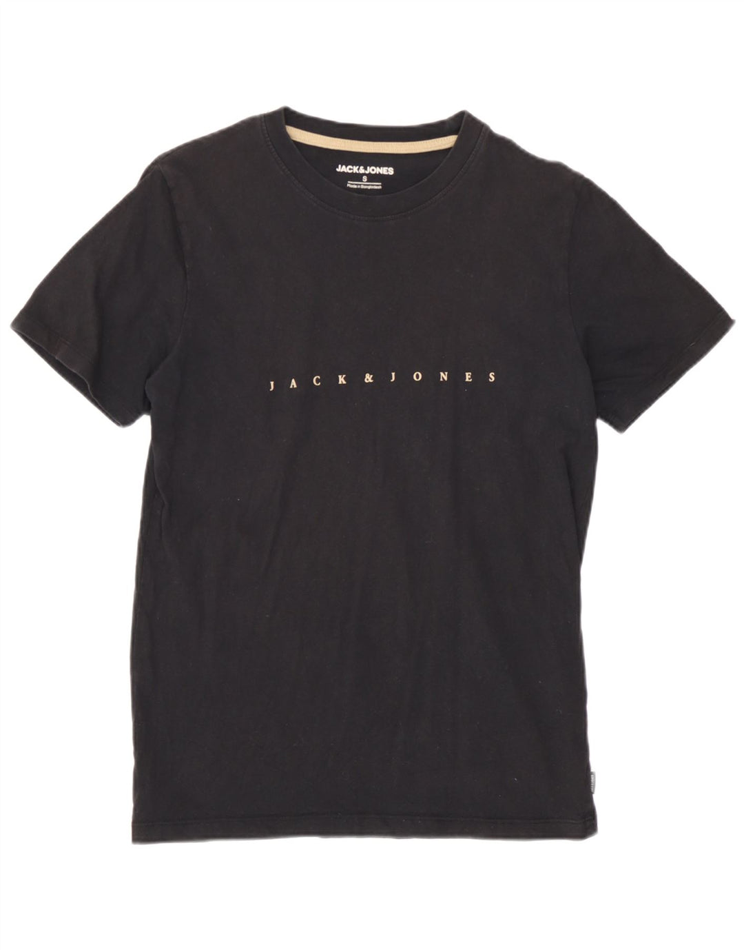 T-shirt grafica da uomo Jack & Jones Top piccola in cotone nero