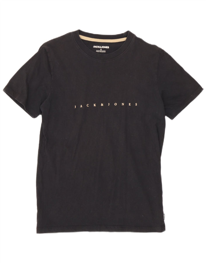 T-shirt grafica da uomo Jack & Jones Top piccola in cotone nero