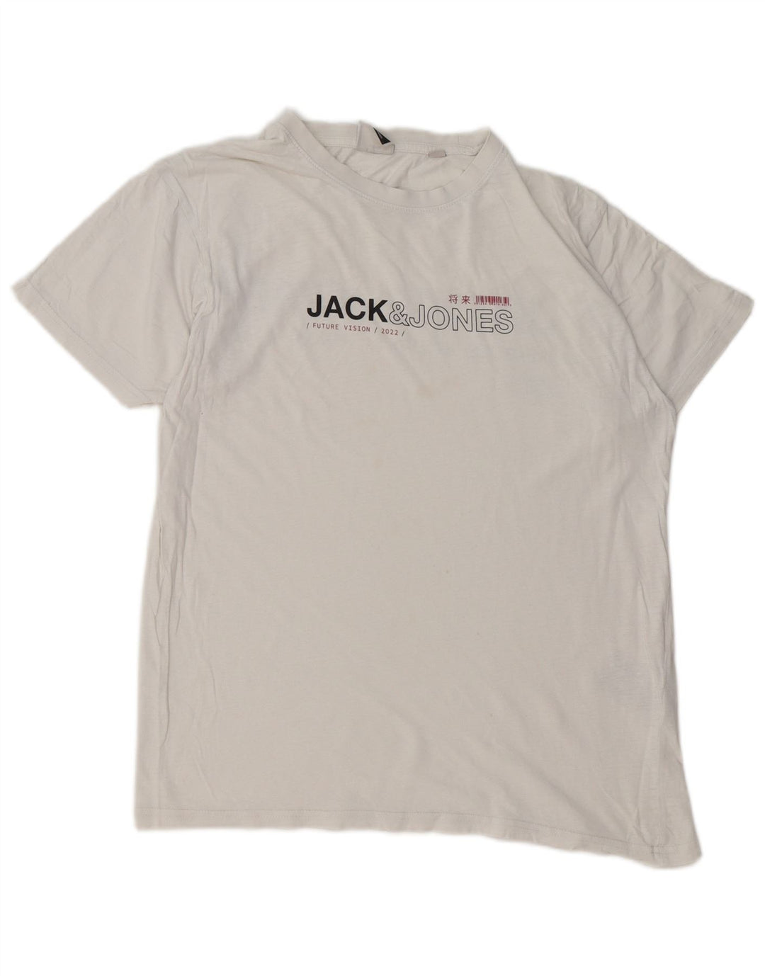 JACK & JONES T-shirt grafica da uomo piccola in cotone bianco