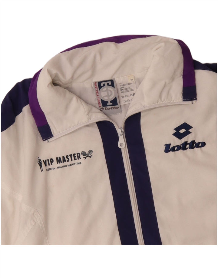 LOTTO Giacca da tuta oversize da donna UK 14 Medium White Colourblock