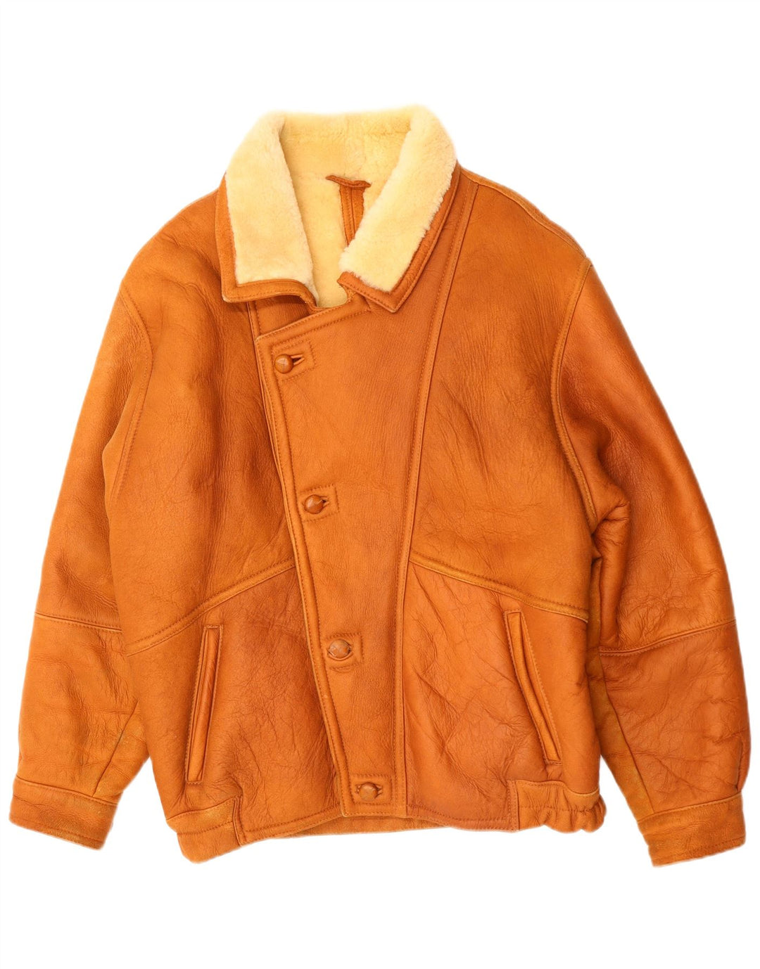 Giubbotto in shearling da uomo VINTAGE IT 50 Large Marrone