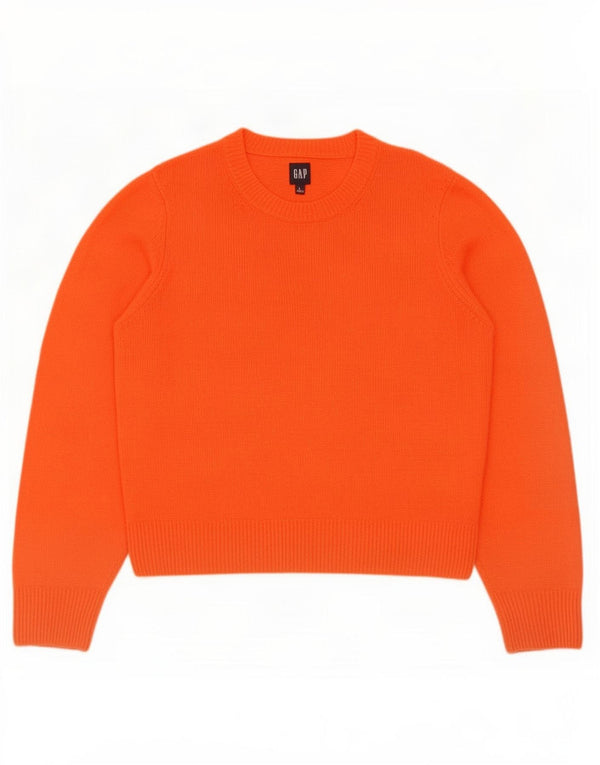 Maglione maglione girocollo oversize da donna Gap UK 16 grande cotone arancione